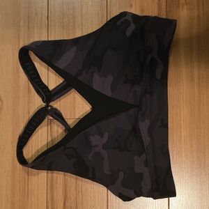 ZYIA Black and Gray Camo Sports Bra
